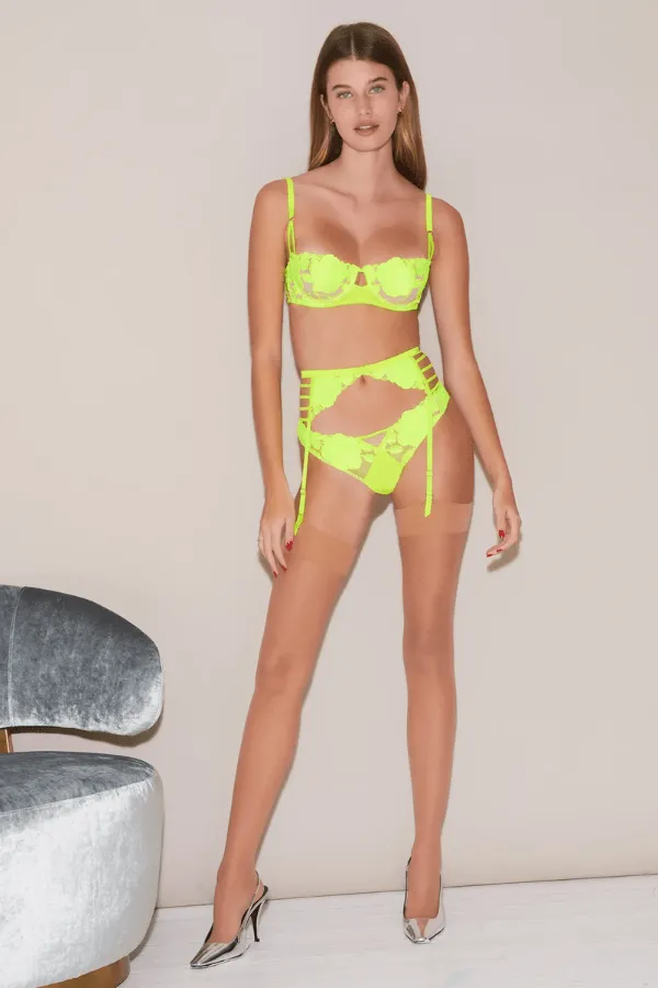 Rose Logo Embroidery Cheeky - Neon Yellow