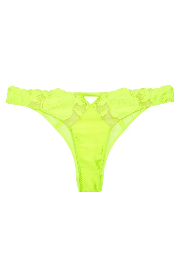 Rose Logo Embroidery Cheeky - Neon Yellow