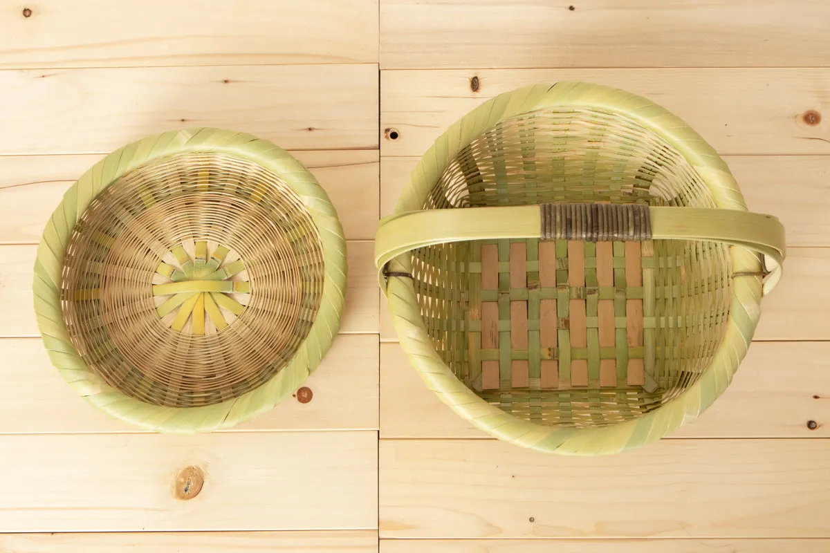 Round basket with rid / Madake bamboo / Ōita-JPN 220648-1