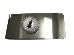 Round Cello Music Instrument Money Clip