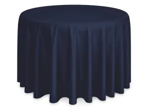 ROUND POLY LINEN - NAVY | 132"