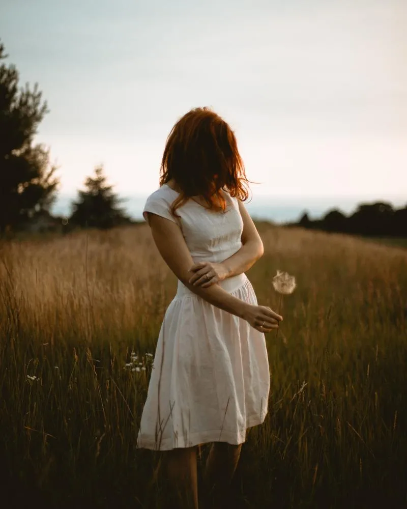 Ruffled Bottom Romantic Linen Dress