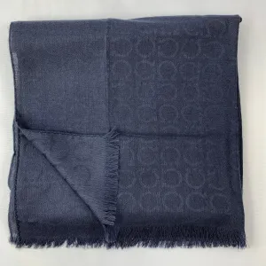 Salvatore Ferragamo Gancio Scarf in Navy Blue