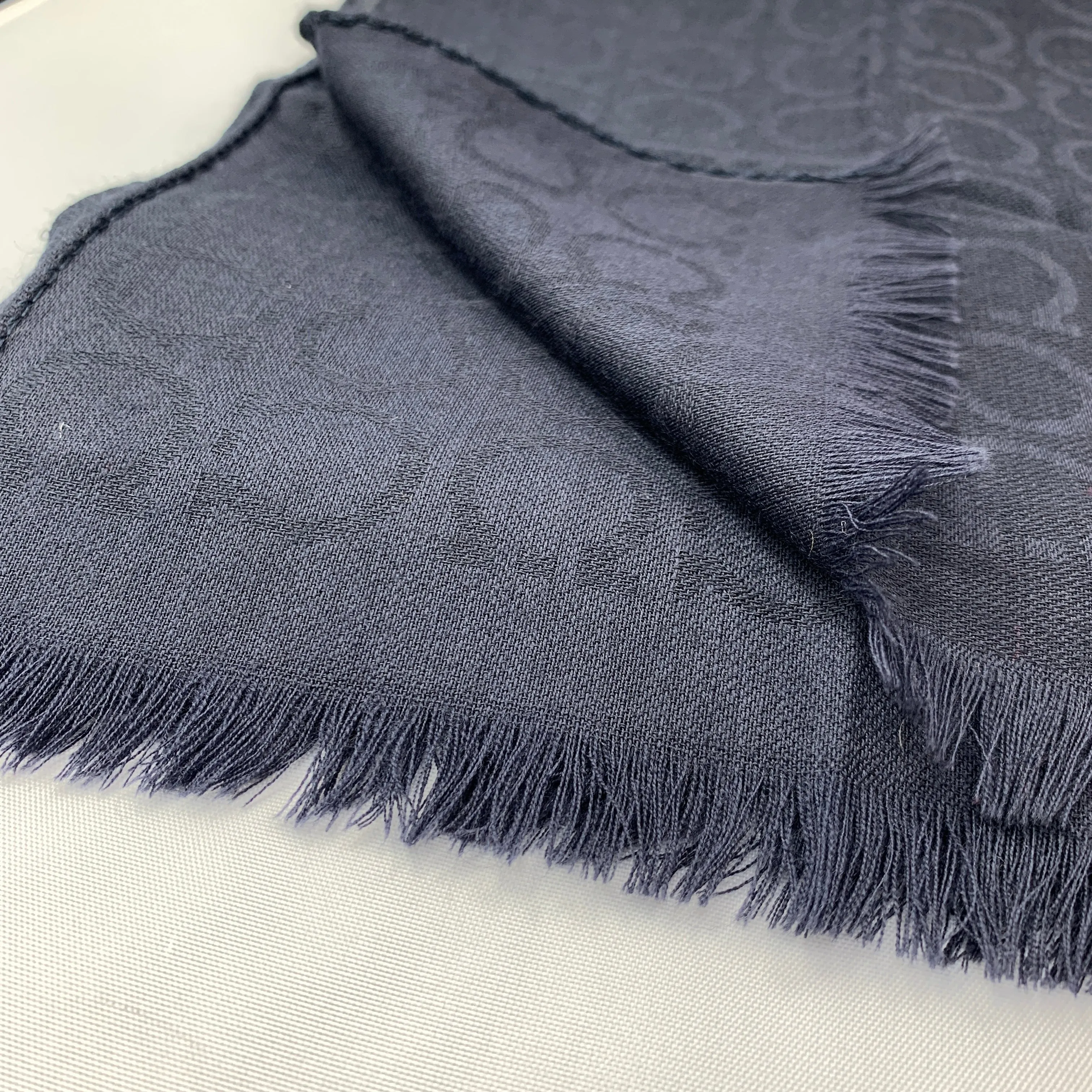 Salvatore Ferragamo Gancio Scarf in Navy Blue