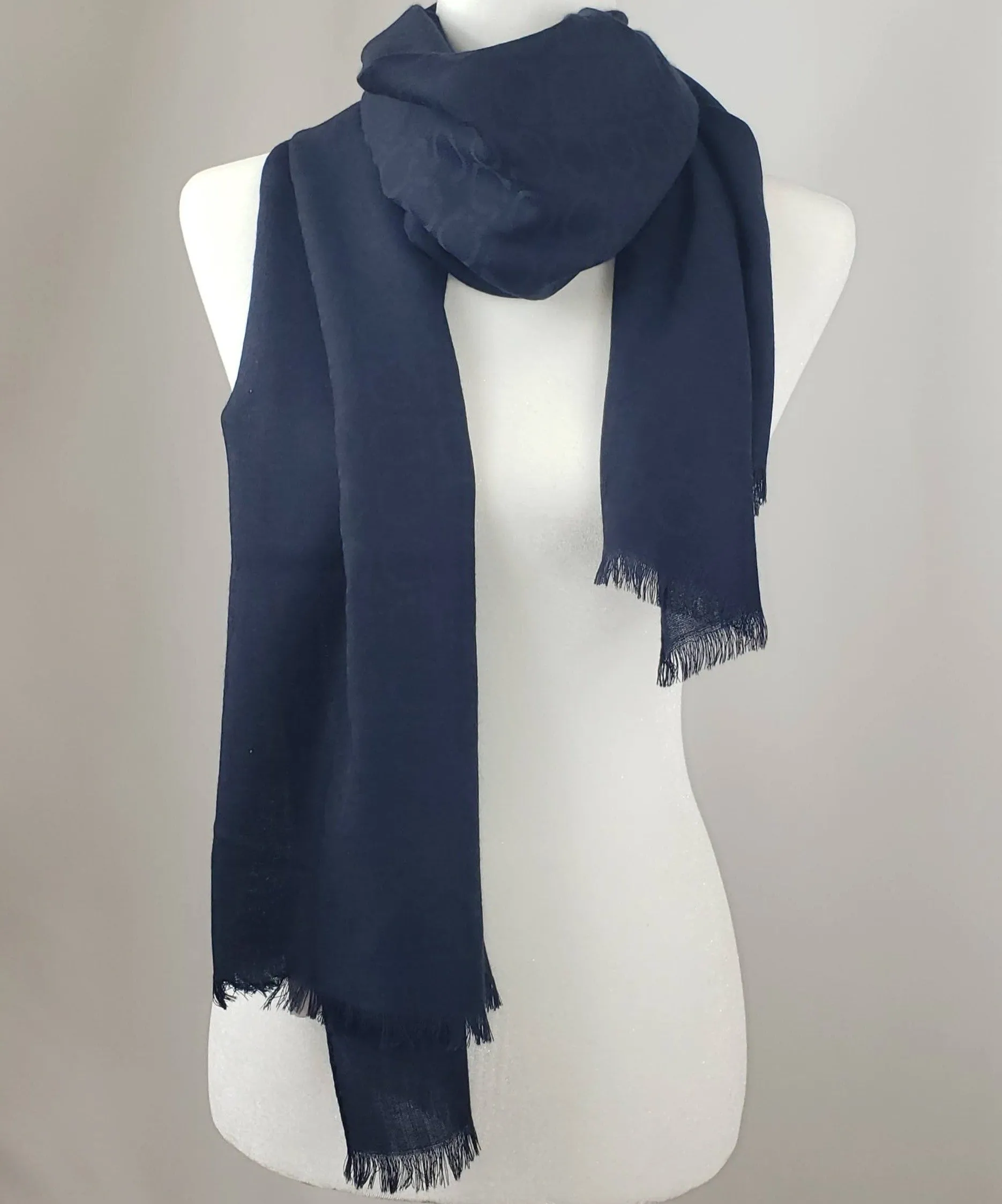 Salvatore Ferragamo Gancio Scarf in Navy Blue