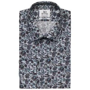 Sand Floral Print Shirt - Light Blue
