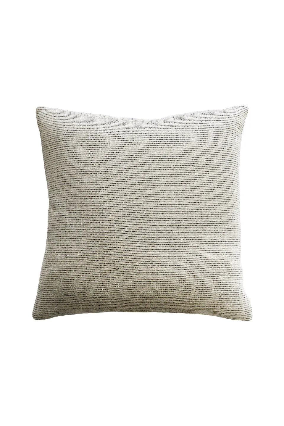 Sandridge Black   White Fine Stripe with Feather Inner 50x50cm Linen Cushion