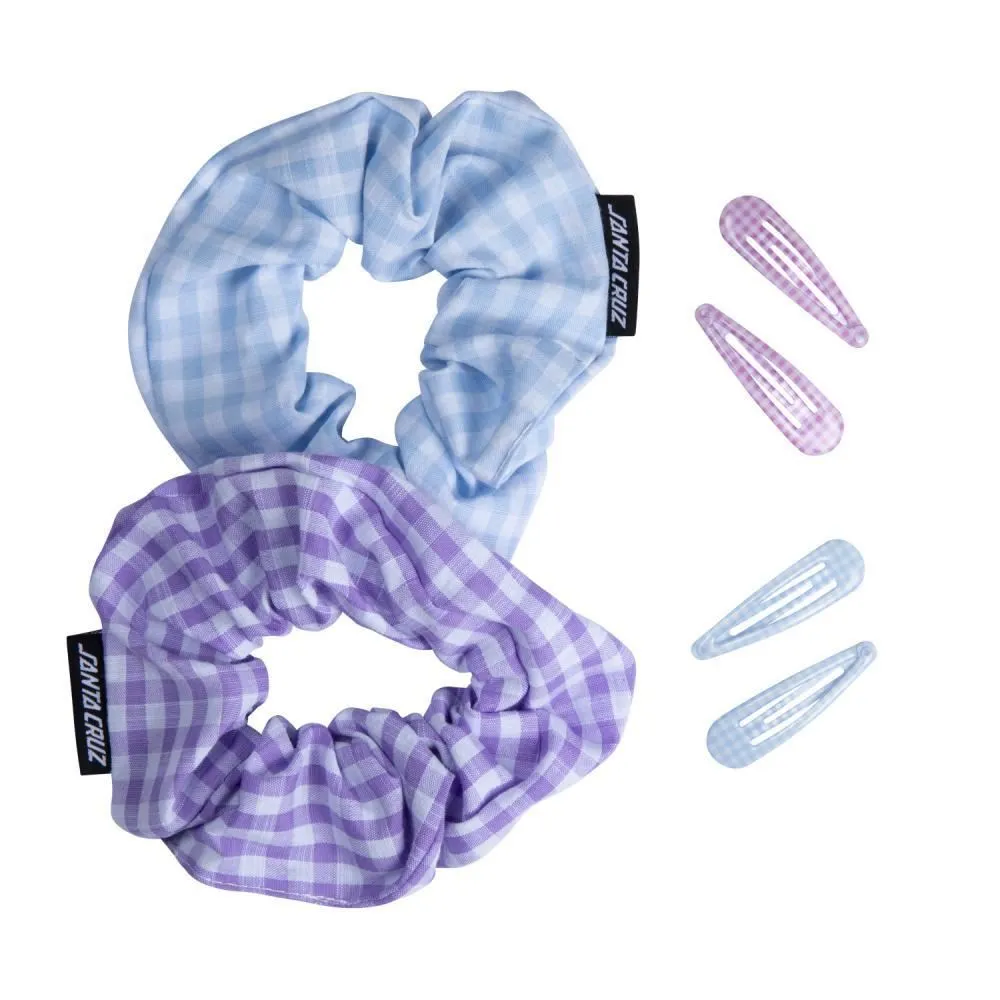 Santa Cruz Womens Accessories Gingham Strip Hair Set