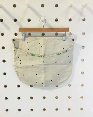 Screen printed linen wall hanging pocket