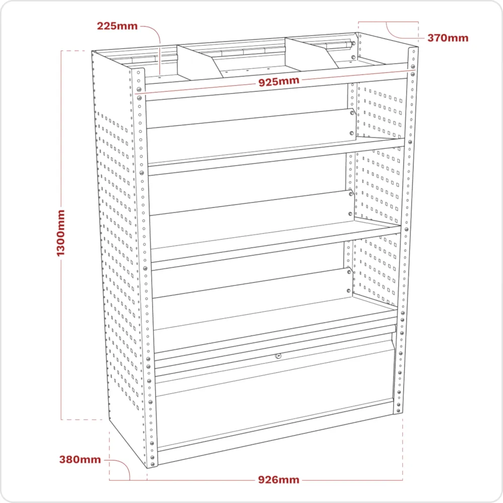 Sealey Modular Slanted Shelf Van Storage System - D