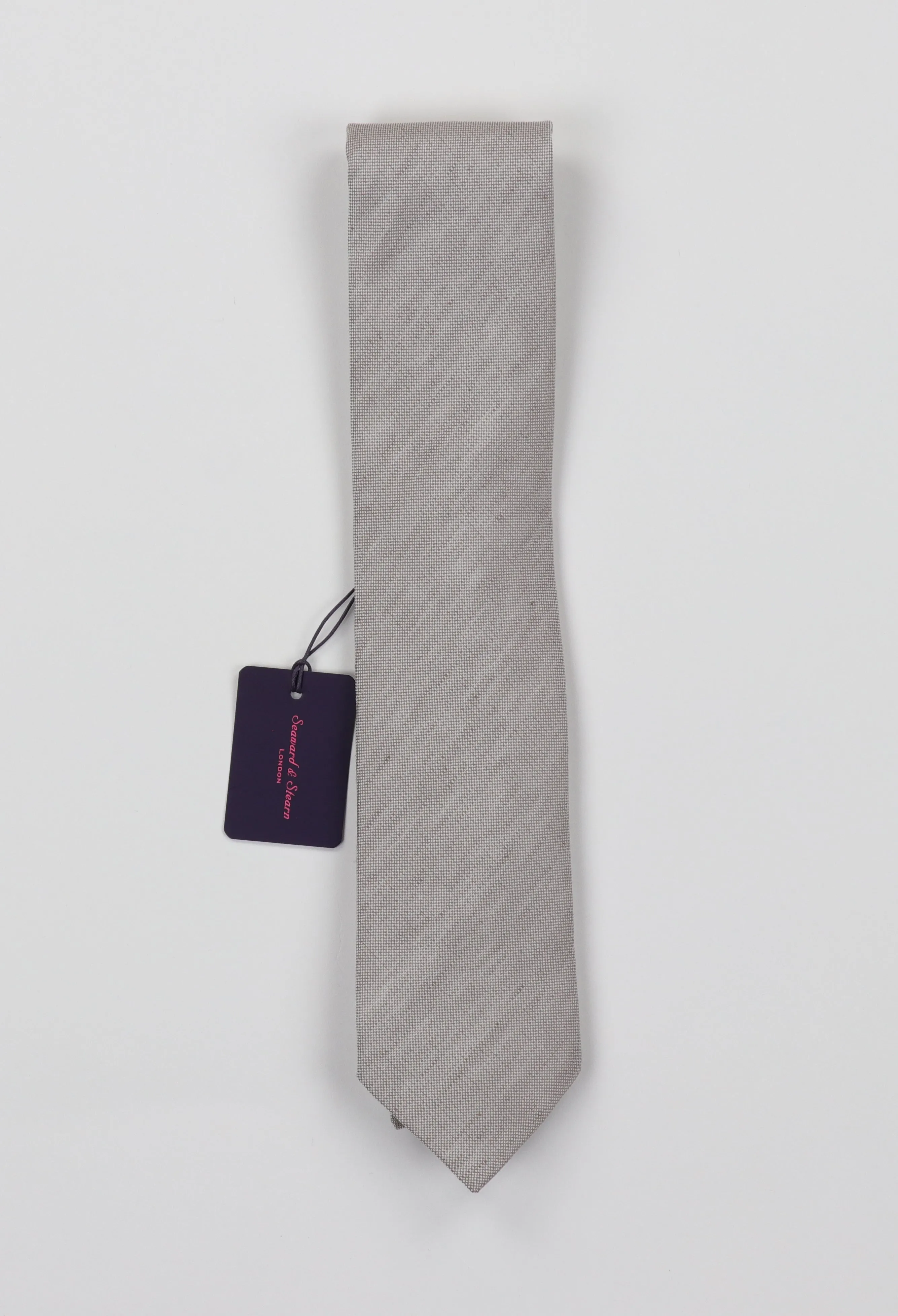 Seaward & Stearn Silk & Linen Necktie - Natural Solid