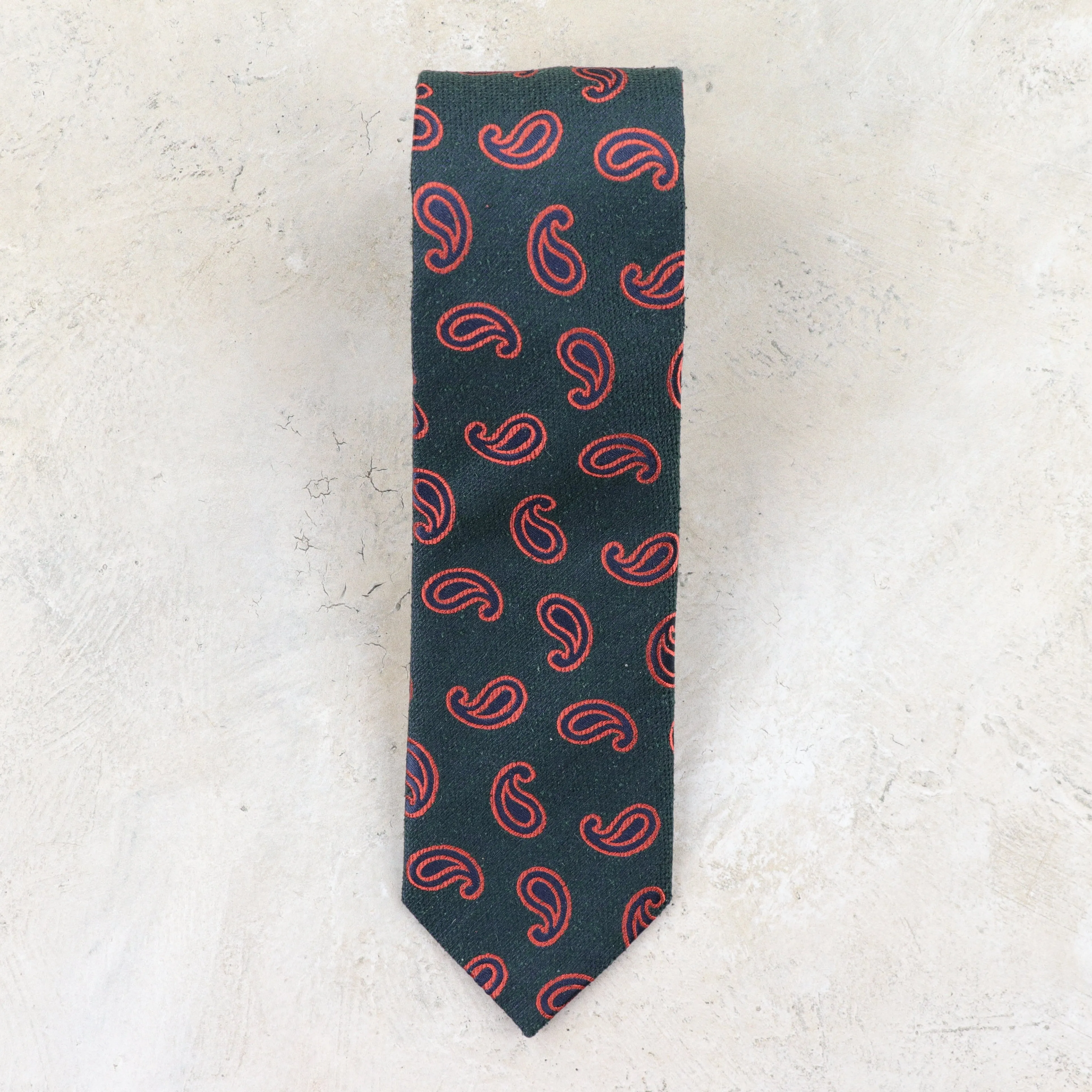 Seaward & Stearn Silk Woven Necktie - Evergreen Donegal Pine