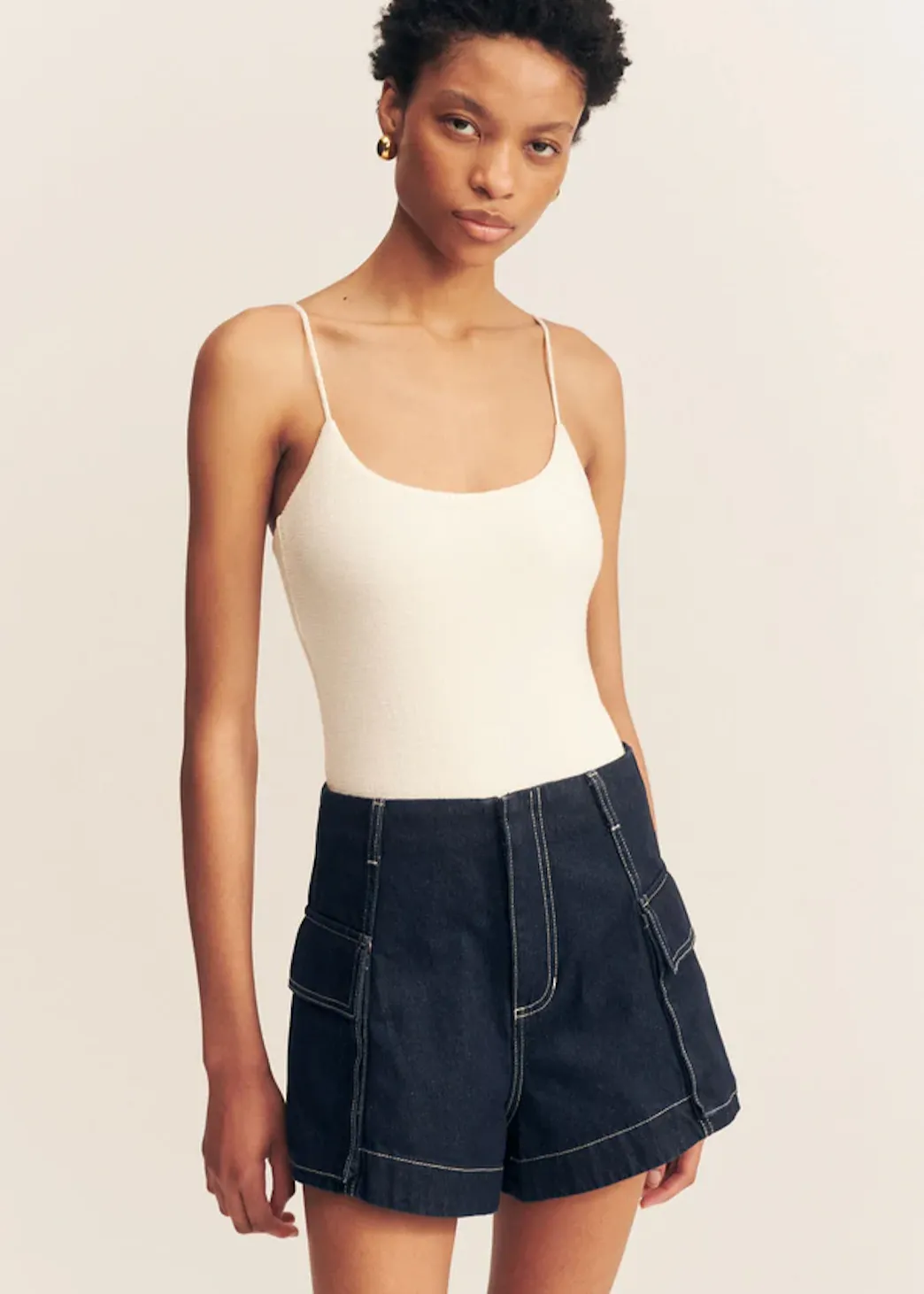 SHONA JOY Jaques Patch Pocket Short - Deep Indigo