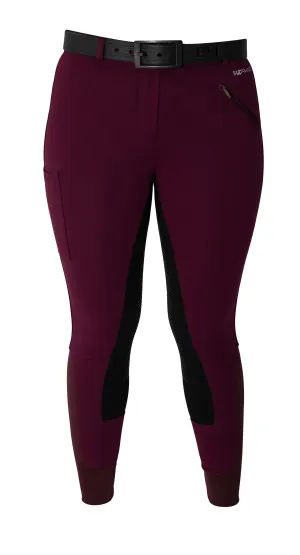 Signature Mid Waist Breech | Maroon   Black | Side Pocket