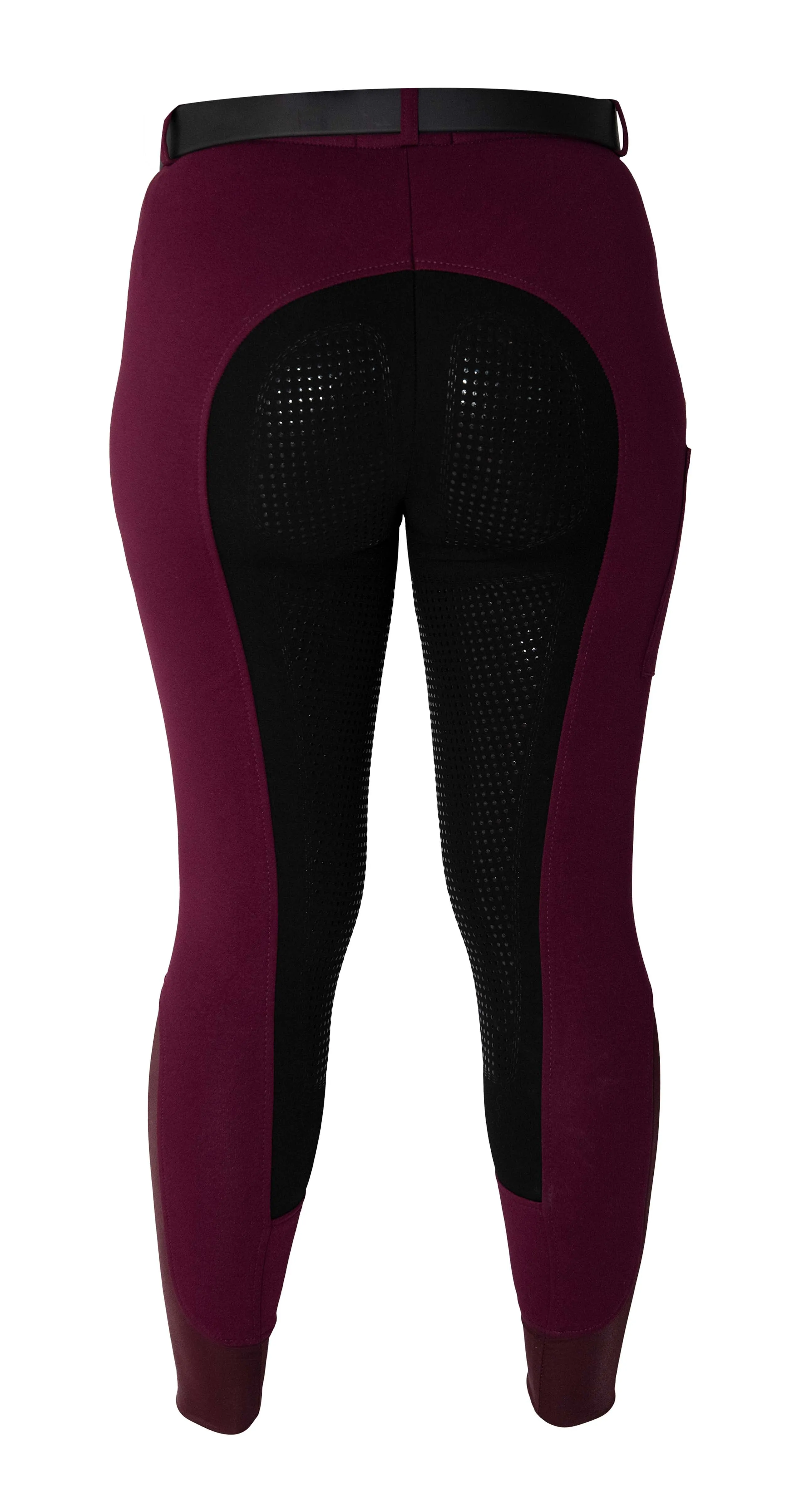 Signature Mid Waist Breech | Maroon   Black | Side Pocket