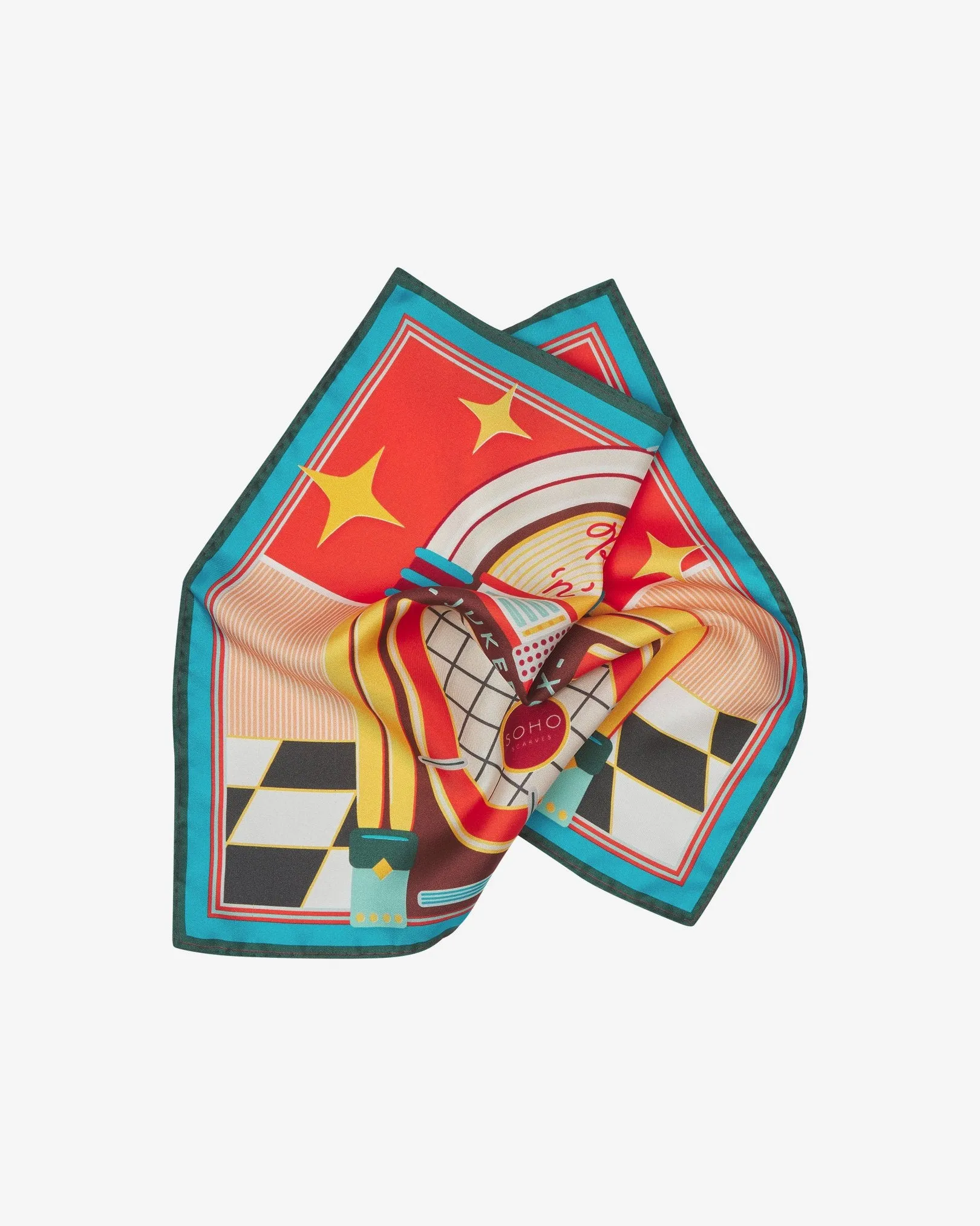 Silk 1950's Pocket Square - Jukebox