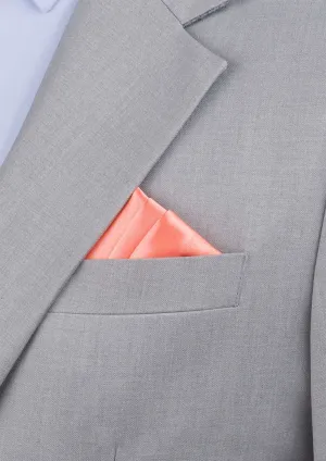Silk Satin Coral Pocket Square