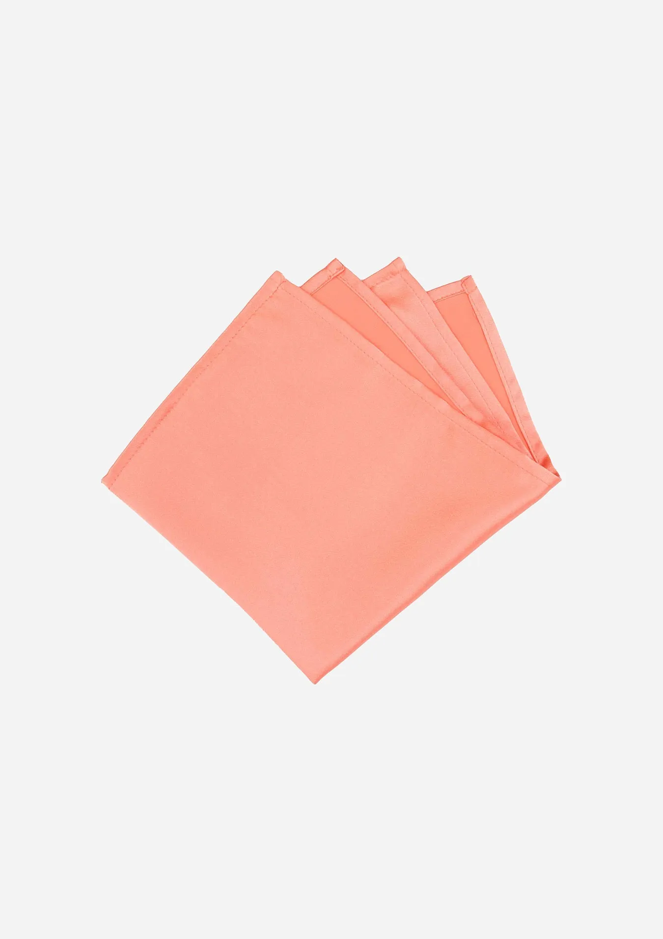 Silk Satin Coral Pocket Square