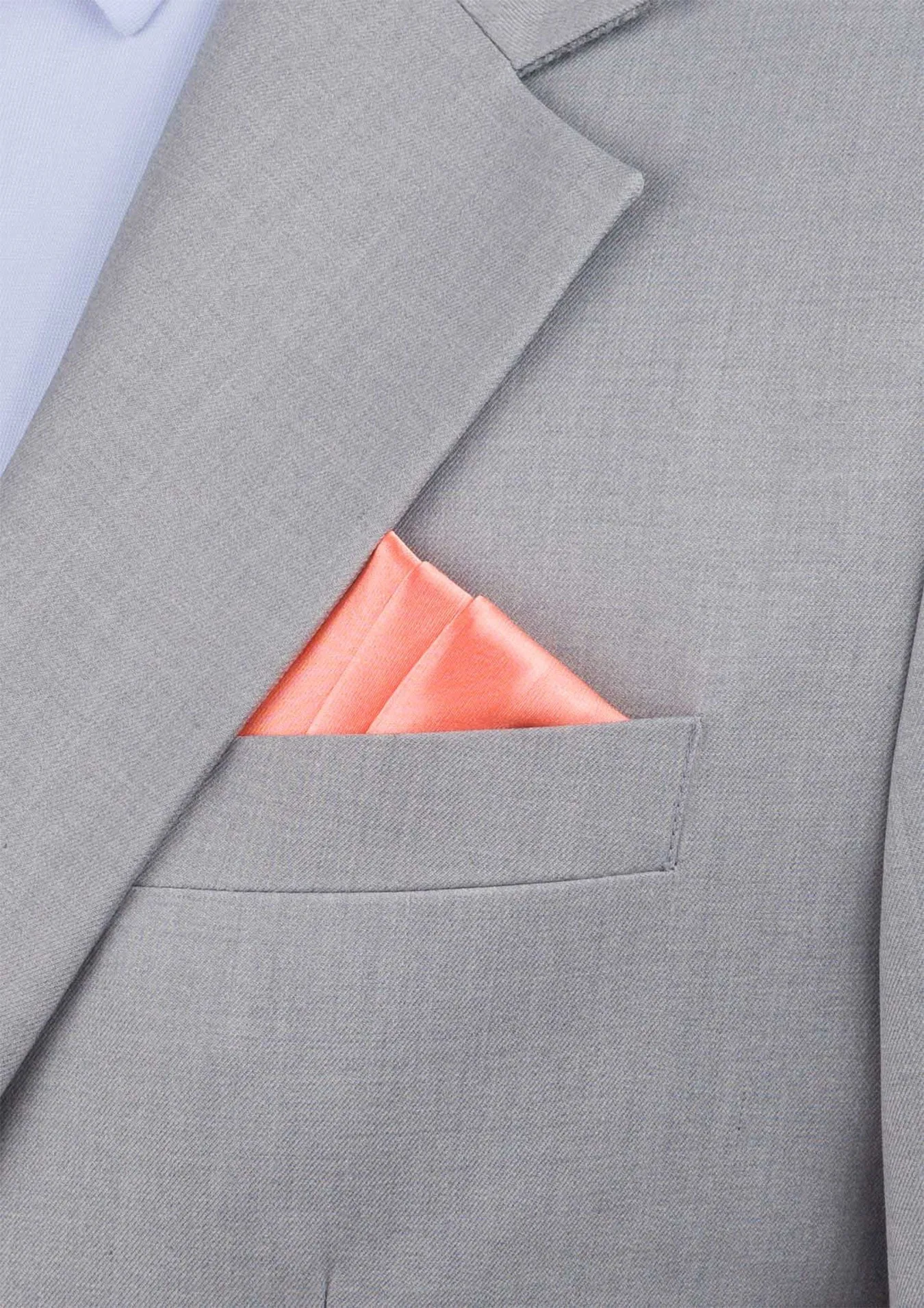 Silk Satin Coral Pocket Square