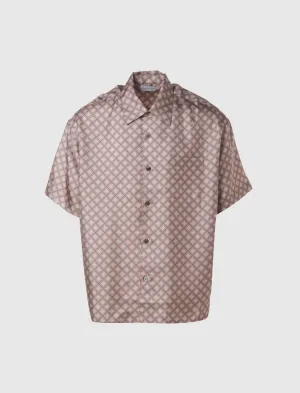 SILK SHORT SLEEVE BUTTON-UP SHIRT