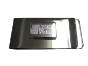 Silver Toned Etched Sri Lanka Flag Money Clip