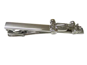 Silver Toned F1 Race Car Square Tie Clip