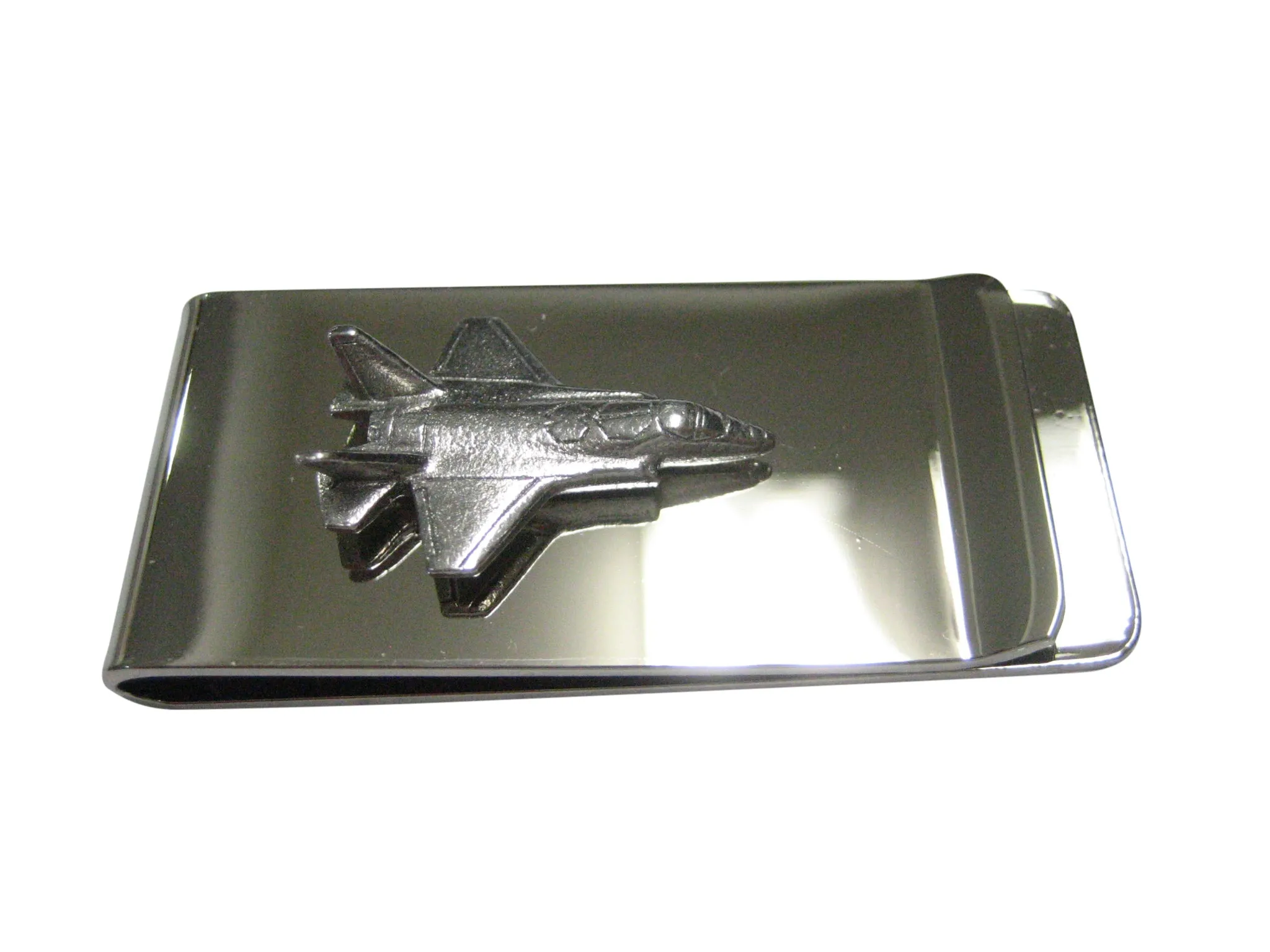 Silver Toned F35 Fighter Jet Plane Money Clip