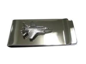 Silver Toned F35 Fighter Jet Plane Money Clip