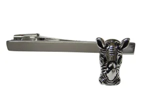 Silver Toned Rhino Head Square Tie Clip