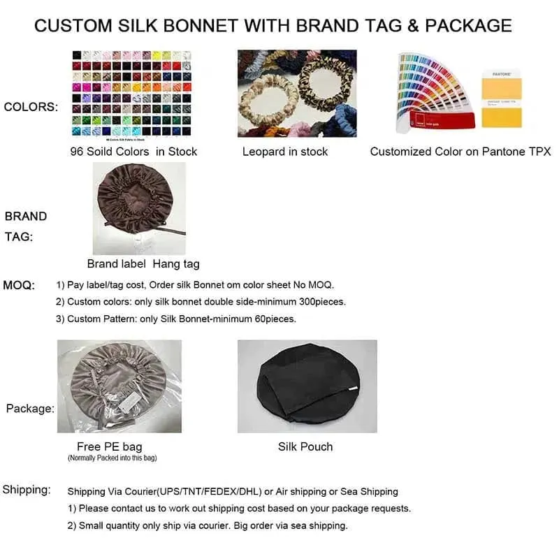 Single Side Silk Bonnets - Turban - custom and wholesale