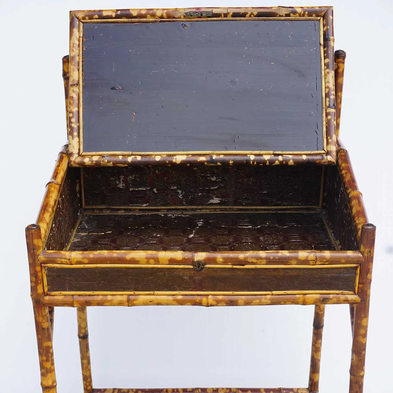 Small English Aesthetic Movement Bamboo Slant-Top Writing Desk