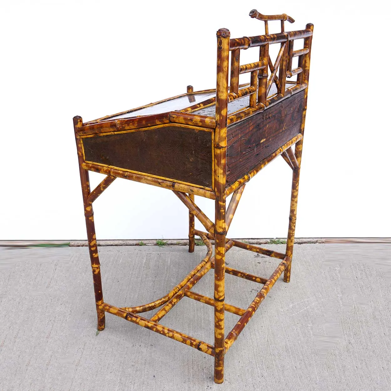 Small English Aesthetic Movement Bamboo Slant-Top Writing Desk