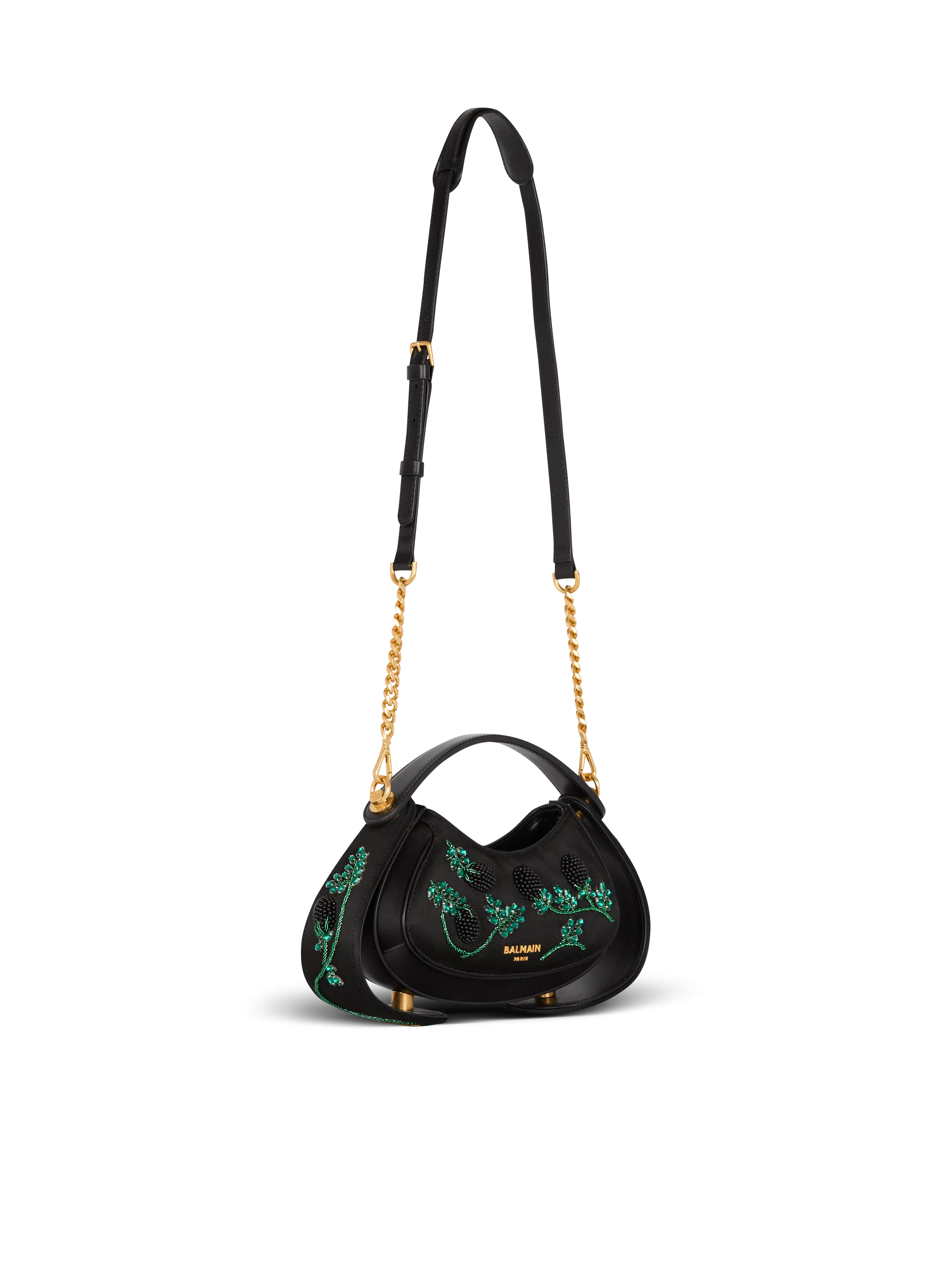 Small Jolie Madame Bag In Blackberry-Embroidered Satin