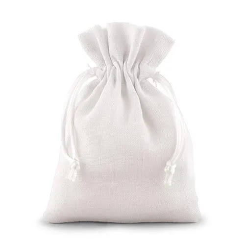 Small White Drawstring Gift Pouch (WS)