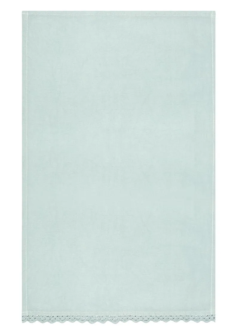 Soft coastal spa blue linen blend tea towel
