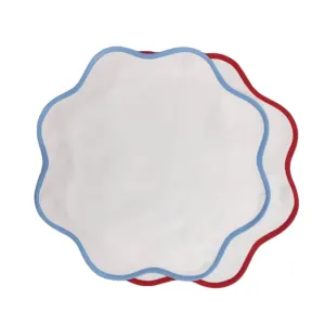 Solid Scalloped Round Cotton Placemats