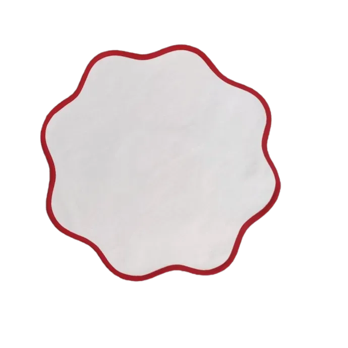 Solid Scalloped Round Cotton Placemats