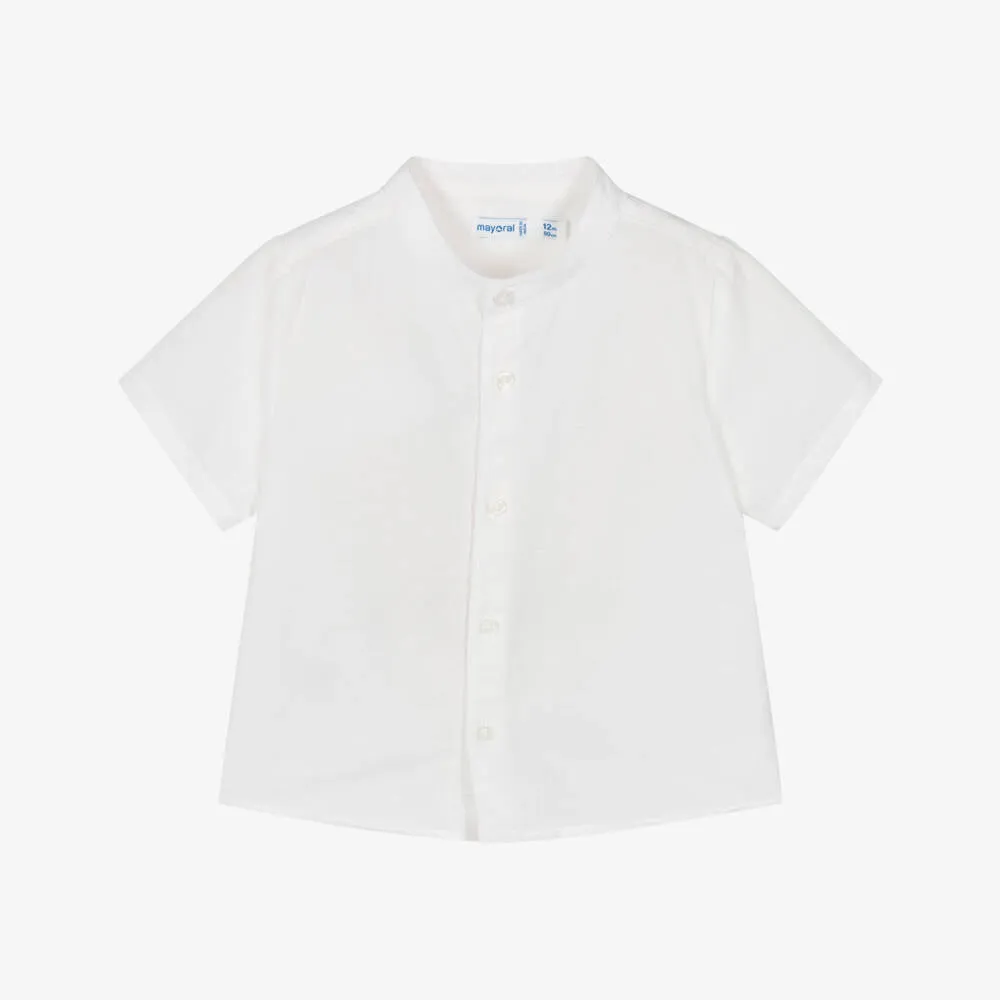 SS23 Mayoral Boys White Linen Shirt 3161