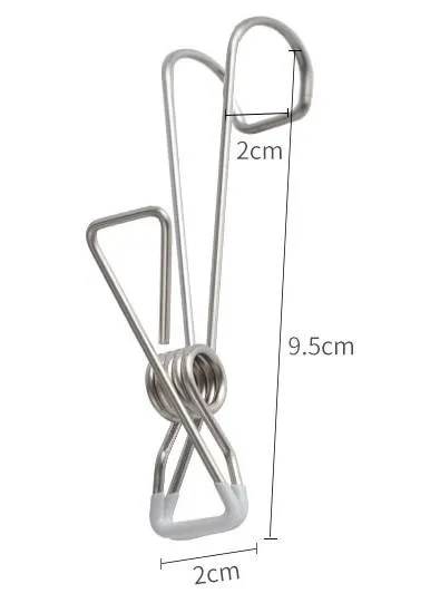 Stainless Steel Clips on Hooks - Firm Grip Wire Clothes Pins