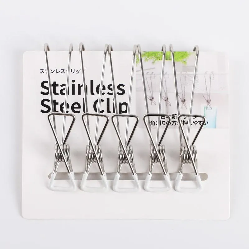 Stainless Steel Clips on Hooks - Firm Grip Wire Clothes Pins