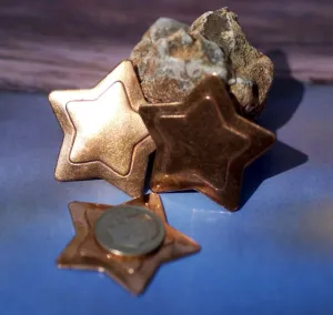 Star in Star 36mm with Embossed Star Blank Cutout for Enameling Stamping Texturing Metalworking Jewelry Making Blanks - 4 pieces