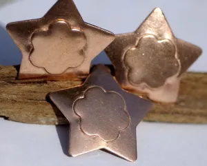 Star shapes with Flower Embossed Blank Cutout