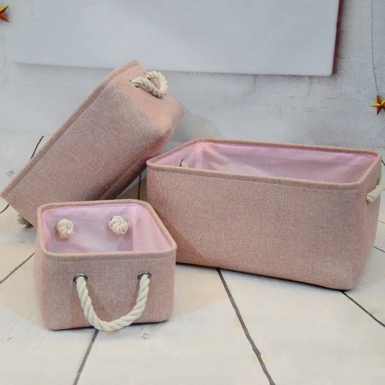 Storage Basket Foldable Linen Storage Box