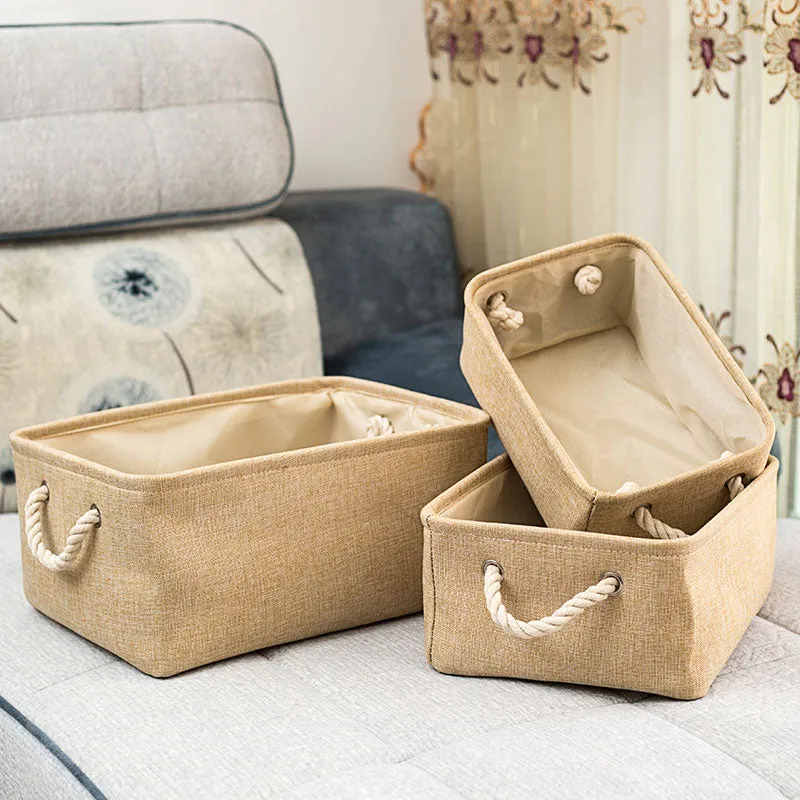 Storage Basket Foldable Linen Storage Box