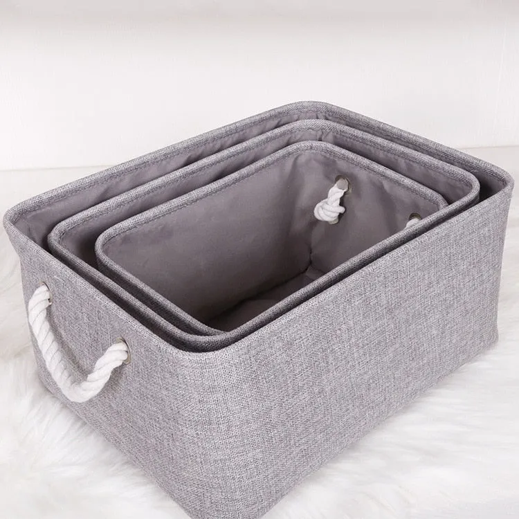 Storage Basket Foldable Linen Storage Box