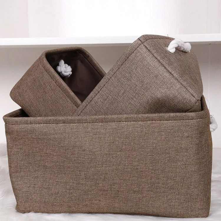 Storage Basket Foldable Linen Storage Box