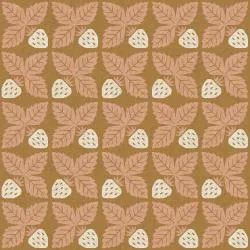 Strawberry in Midsummer Goldcanvas -- Along the Fields - Loes Van Oosten  for Cotton   Steel
