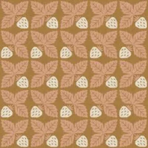 Strawberry in Midsummer Goldcanvas -- Along the Fields - Loes Van Oosten  for Cotton   Steel