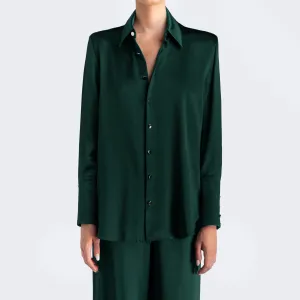 Studio Essential - Long Sleeve Blouse - Emerald