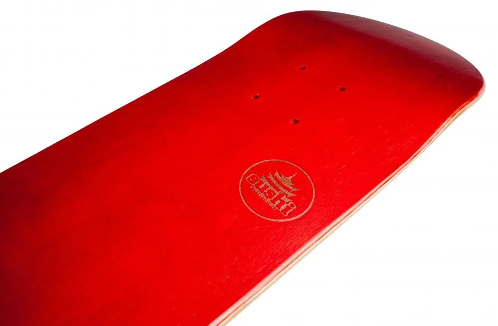 Sushi s Pagoda Stamp Red Custom Complete Skateboard - 7.875"
